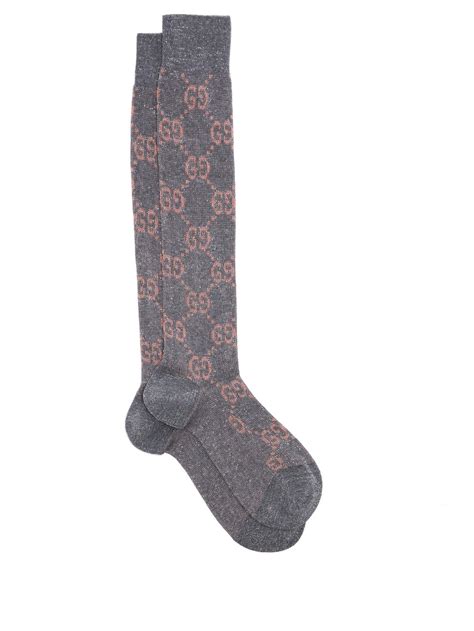 gucci socks grey and pink|gucci over knee socks.